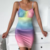Fashionable Sexy Tie-dye Halter Dress