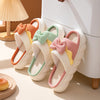 Lovely Women High Linen Slippers With Thick Soles