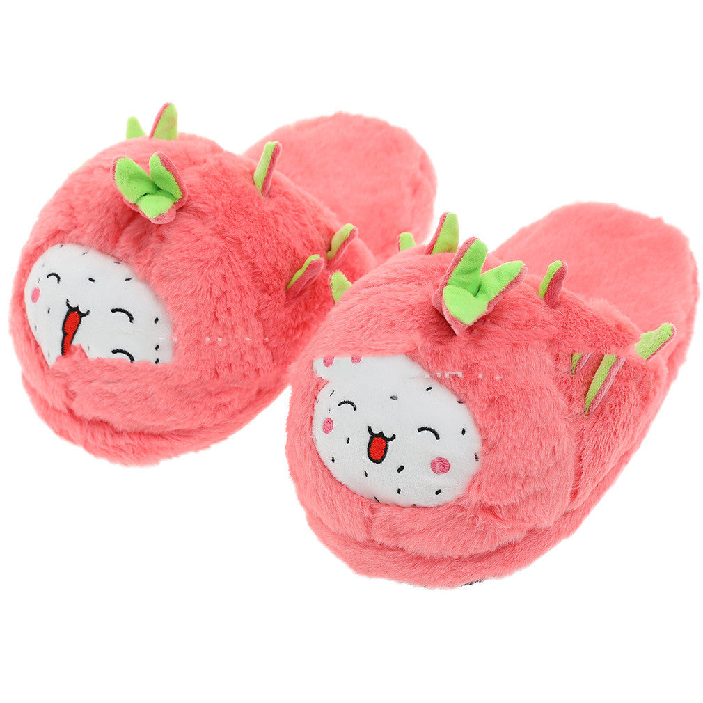 Stuffed Avocado Pineapple Dragon Fruit Slippers Women