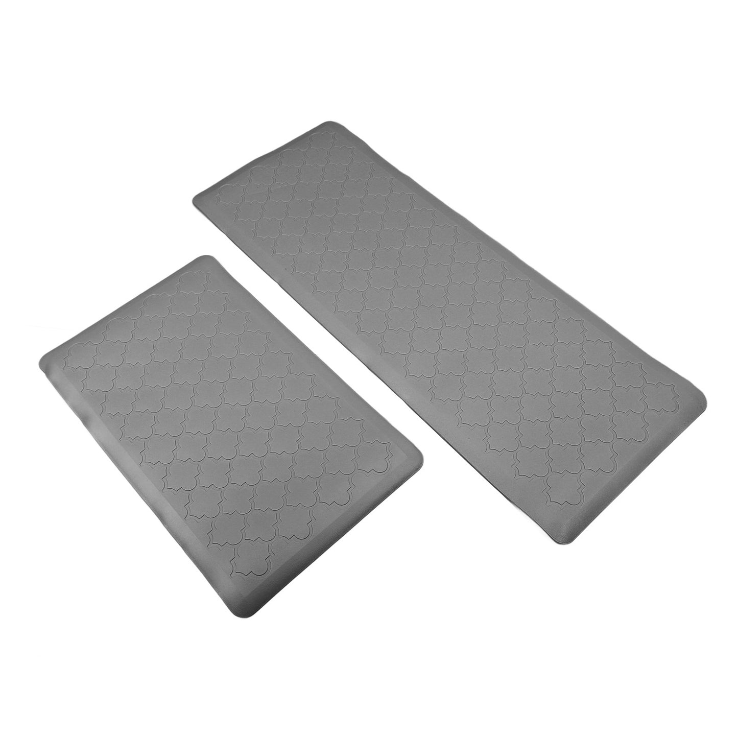 2pcs Kitchen Mat Anti Fatigue Comfortable Kitchen Cushioned Foam Rugs Ergonomic Comfort Standing Pad for Home Light Gray