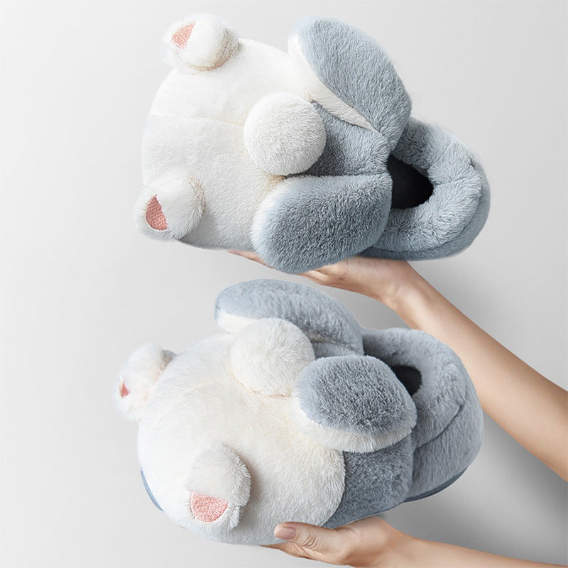 Women In Cotton Slippers With Wrapped Heels Are Cute In Winter
