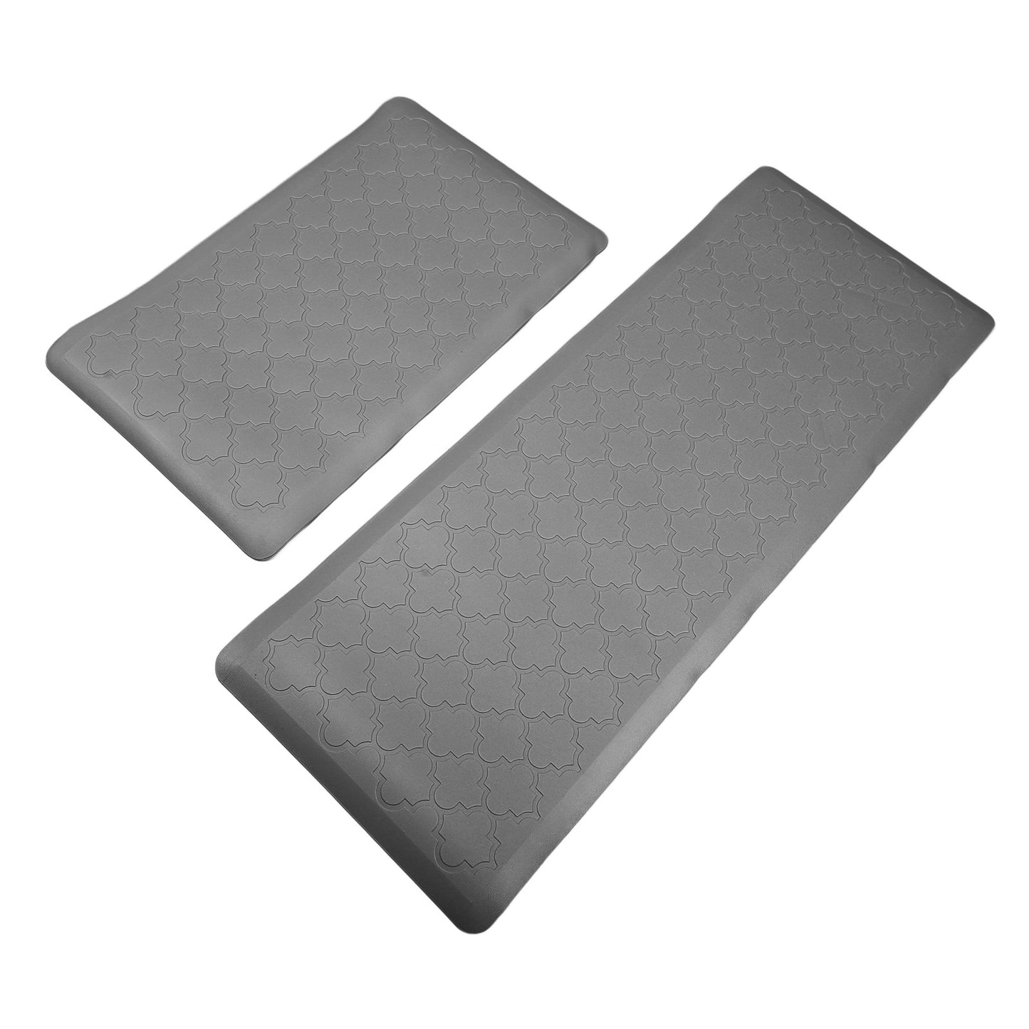 2pcs Kitchen Mat Anti Fatigue Comfortable Kitchen Cushioned Foam Rugs Ergonomic Comfort Standing Pad for Home Light Gray