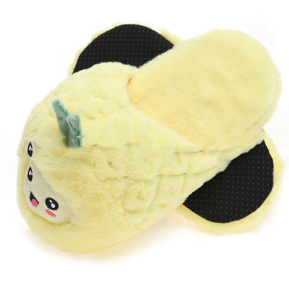 Stuffed Avocado Pineapple Dragon Fruit Slippers Women