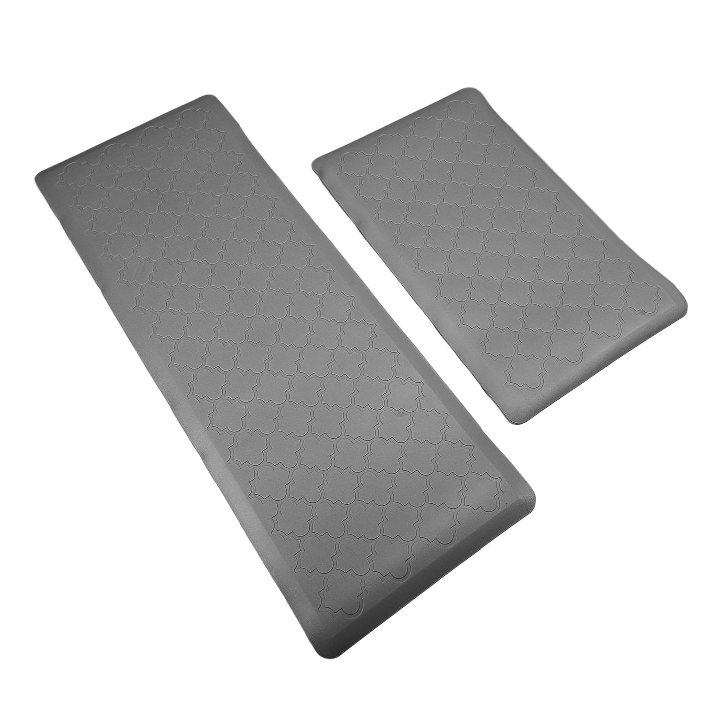 2pcs Kitchen Mat Anti Fatigue Comfortable Kitchen Cushioned Foam Rugs Ergonomic Comfort Standing Pad for Home Light Gray