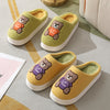 Autumn And Winter New Cartoon Woolen Bear Cotton Slippers Women