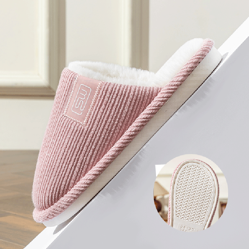 Fashion Indoor Home Slippers Non-slip Floor Shoes For Women Men Soft Bottom Velvet Fur Slides House Shoes Bedroom Slipper