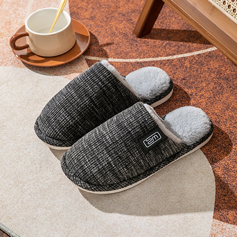 Fashion Indoor Home Slippers Non-slip Floor Shoes For Women Men Soft Bottom Velvet Fur Slides House Shoes Bedroom Slipper