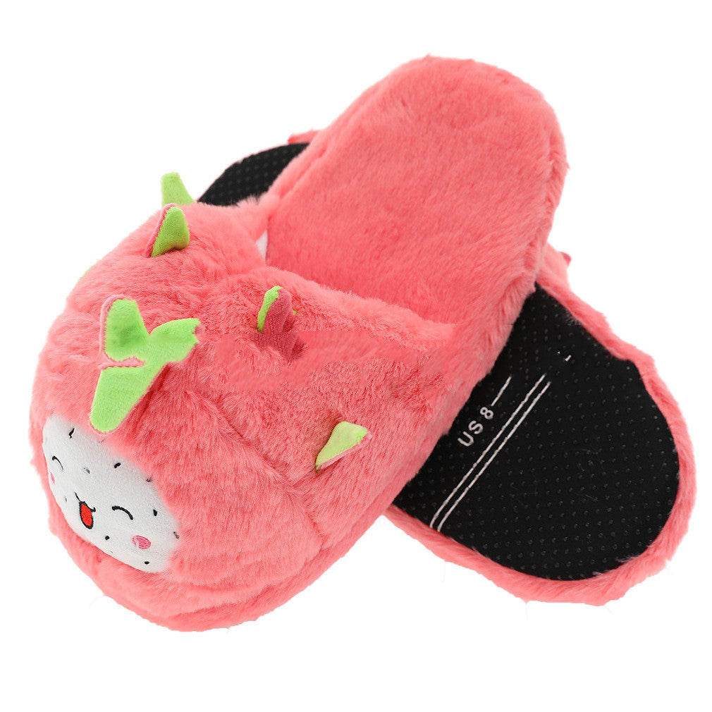 Stuffed Avocado Pineapple Dragon Fruit Slippers Women