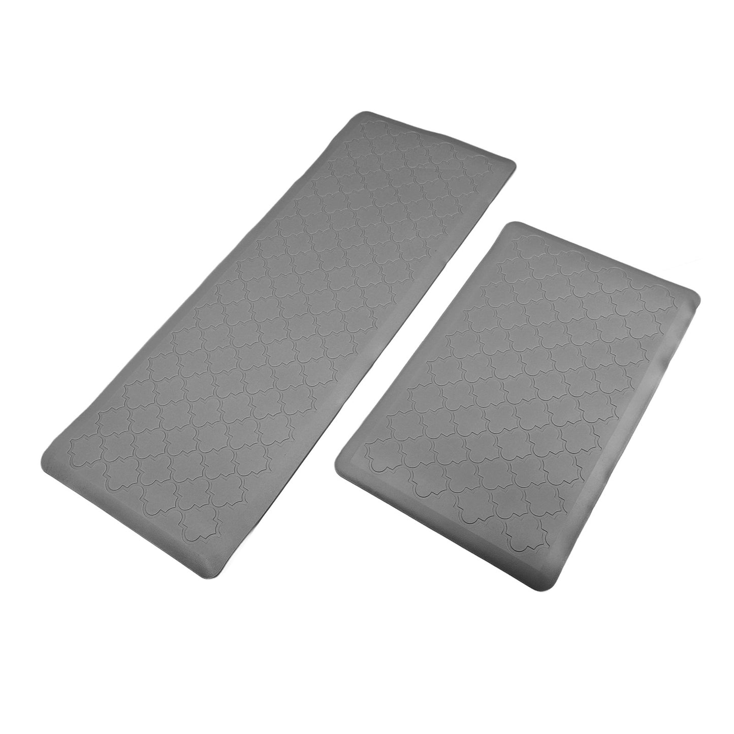 2pcs Kitchen Mat Anti Fatigue Comfortable Kitchen Cushioned Foam Rugs Ergonomic Comfort Standing Pad for Home Light Gray