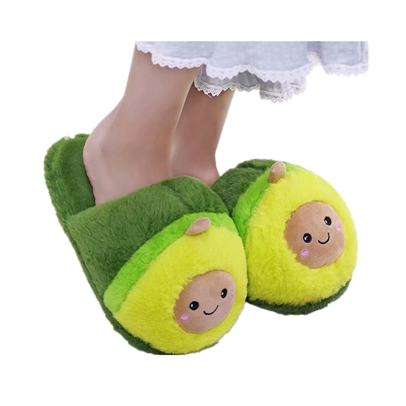 Stuffed Avocado Pineapple Dragon Fruit Slippers Women