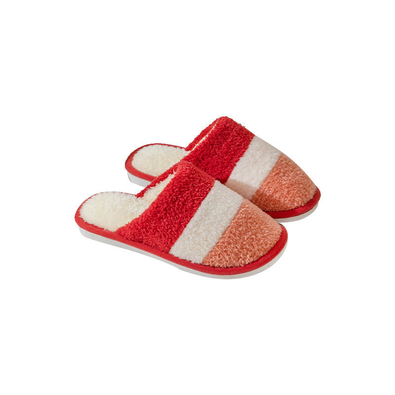 Plush Cotton Women Thick-soled Non-slip Couple Cotton Slippers