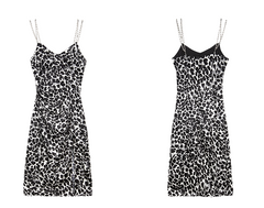 Dark Sexy Leopard Print Suspender Dress