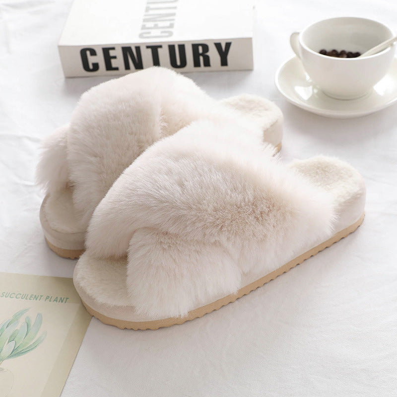 Fashion Women Winter Indoor Platform Thermal Cotton Slippers