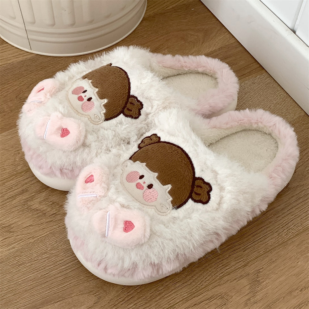 Lovers Cute Cartoon Cotton Slippers Men And Women