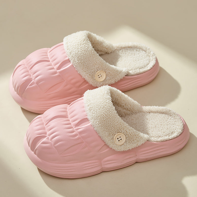 Removable Fluffy Shoes Warm Fuzzy Slippers Waterproof Non-Slip Indoor House Shoes For Women Men