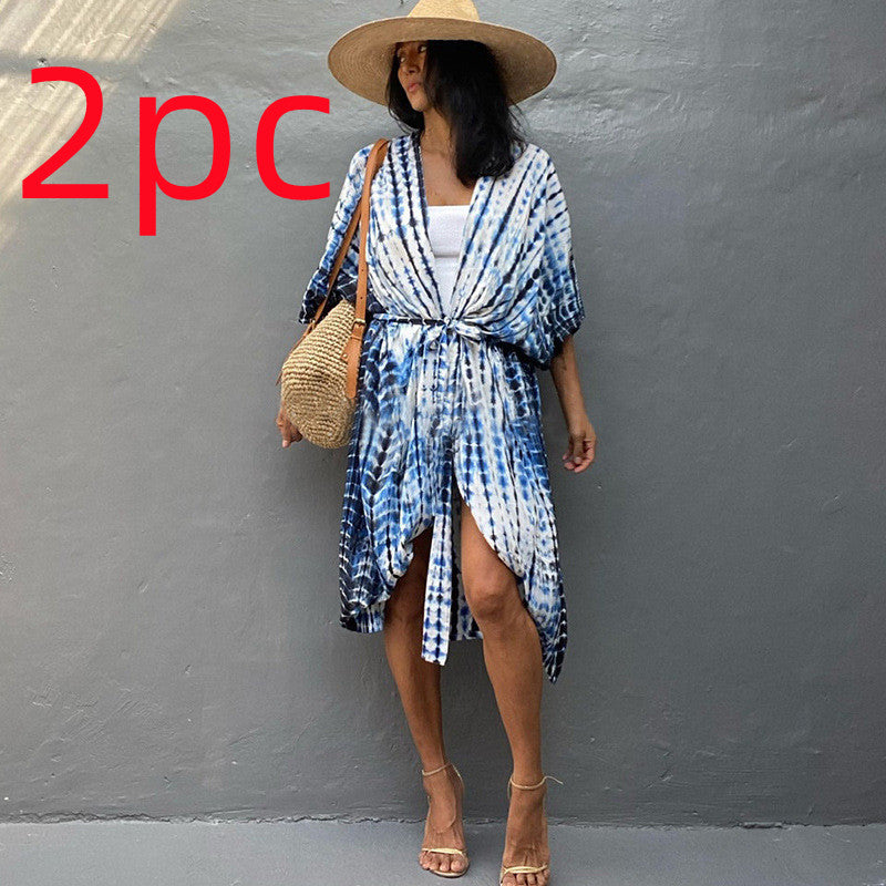 Polyester Ladies Sun Protection Resort Beach Dress Cover Up